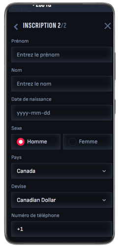 Formulaire de création 