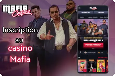 Page d'inscription Mafia Casino sur mobile