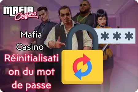 Récupération de compte Mafia Casino avec icône de réinitialisation du mot de passe